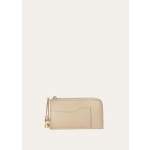 Loro Piana Extra Pouch Card Holder, Beige, Grained Calfskin, One-size