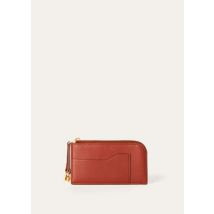 Loro Piana Extra Pouch Card Holder, Brick Red, Grained Calfskin, One Size