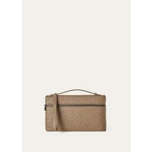 Loro Piana Handbag Extra Pouch, Man, Beige, Ostrich Leather, One-size