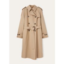 Loro Piana Jacket Clive Trench Coat, Beige, Virgin Wool, Size 36