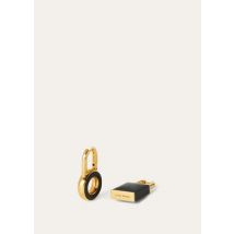 Loro Piana Charm Earrings, Black, Brass, One-size