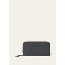 Loro Piana Wallet Extra Zip-Around Purse, Black, Calfskin, One Size