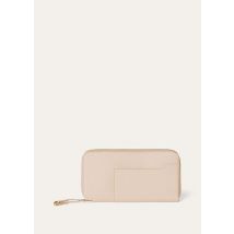 Loro Piana Wallet Extra Zip-Around Purse, Natural, Calfskin, One-Size