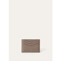 Loro Piana Extra Card Holder, Man, Beige, Ostrich Leather, One Size