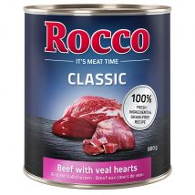 Rocco Classic 12 x 800 g Alimento umido per cani - Mix 2: 6 gusti a base di Manzo