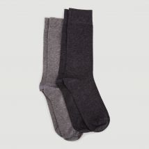 Bleu Foret - Lot de 2 paires de chaussettes en coton bleuforêt - Gris - 43-46 - Homme