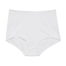 Culotte taille haute ventre plat effet satiné - Blanc - 48-50 - Femme - Monoprix
