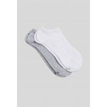 Bleu Foret - Lot de 2 paires de socquettes en coton bleuforêt - Blanc - 43-46 - Homme