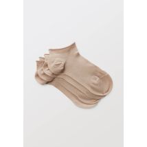 Bleu Foret - Lot de 2 socquettes en coton bleuforêt - Beige clair - Unique - Femme