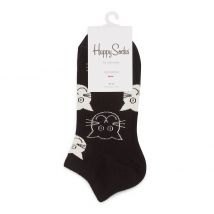 Happy Socks - Paire de mini-socquettes à motif chat en coton happysocks - Noir - Unique - Femme