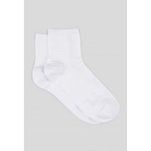 Paire de socquettes en fil d'écosse - Blanc - Unique - Femme - Monoprix Femme