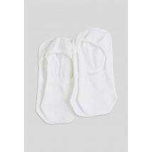 Lot de 2 protège-pied en fil d'écosse - Blanc - Unique - Femme - Monoprix Femme