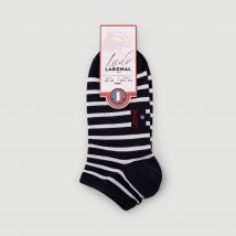 Labonal - Paire de mini-socquettes rayées en coton labonal - Bleu foncé - 36-38 - Femme