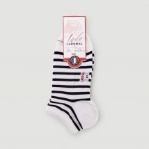 Labonal - Paire de mini-socquettes rayées en coton labonal - Blanc - 39-41 - Femme