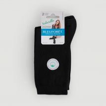 Bleu Foret - Lot de 2 paires de chaussettes en coton bio bleuforêt - Noir - Unique - Femme