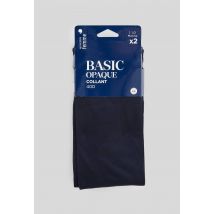 Lot de 2 collants opaques basic - Bleu foncé - 1-2 - Femme - Monoprix Femme