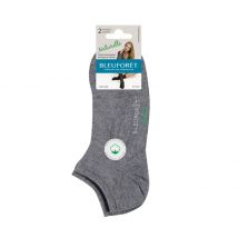 Bleu Foret - Lot de 2 mini-socquettes en coton bleuforêt - Gris - Unique - Femme