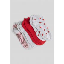 Lot de 4 paires de mini-socquettes fantaisie en coton - Gris - Unique - Femme - Monoprix Femme