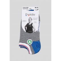 Labonal - Paire de mini-socquettes rayées en coton labonal - Bleu - 36-38 - Femme