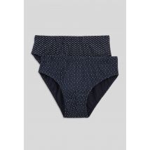 Lot de 2 slips fantaisie en coton bio, certifié oeko-tex - Bleu foncé - S - Homme - Monoprix Homme