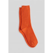Paire de chaussettes en cachemire - Orange - Unique - Femme - Monoprix
