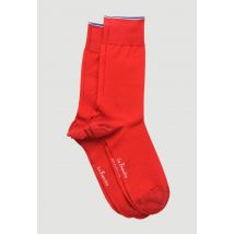 La Frenchie - Lot de 2 paires de chaussettes en fil d'écosse la frenchie - Rouge - 39-42 - Homme