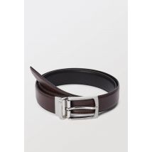 Ceinture réversible , cuir lisse responsable - Brun - 100 - Homme - Monoprix