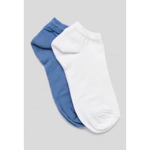 Lot de 2 mini-socquettes en fil d'écosse - Bleu - Unique - Femme - Monoprix