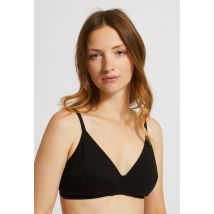 Soutien-gorge triangle en coton bio gots - Noir - 85A - Femme - Monoprix