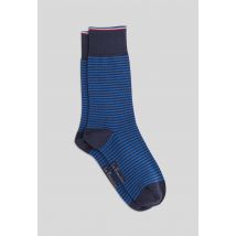 La Frenchie - Paire de chaussettes rayées la frenchie - Bleu foncé - 43-46 - Homme