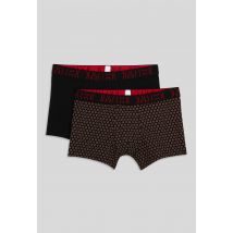 Hom - Lot de 2 boxers uni et fantaisie - Noir - L - Homme