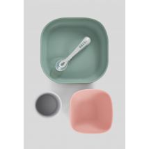 Beaba - Coffret repas silicone 4 pièces - Vert foncé - Unique - Bébé