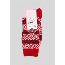 Labonal - Paire de chaussettes à carreaux en laine labonal - Rouge - 36-38 - Femme