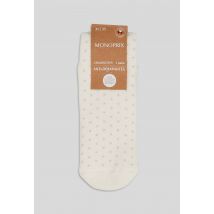 Lot de 3 paires de chaussettes fantaisies et unies contenant du coton bio - Beige Ecru - 36-40 - Enfant - Monoprix Kids