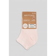 Bout'chou - Lot de 3 paires de socquettes à bord cocotte contenant du coton bio - Rose - 19-22 - Bébé