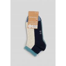 Lot de 3 paires de chaussettes tricolores contenant du coton bio - Bleu - 31-35 - Enfant - Monoprix