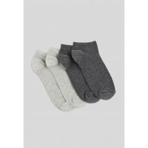 Lot de 2 paires de mini-socquettes en coton - Gris - Unique - Femme - Monoprix Femme