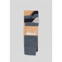Lot de 3 paires de chaussettes fantaisie en coton - Bleu - 43-46 - Homme - Monoprix