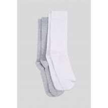 Bleu Foret - Lot de 2 paires de chaussettes en coton bleuforêt - Blanc - 43-46 - Homme