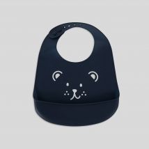 Bout'chou - Bavoir en silicone à poche récupératrice - Bleu foncé - Unique - Bébé