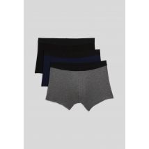 Hom - Lot de 3 boxers en coton hom, certifié oeko-tex - Bleu foncé - L - Homme