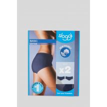 Sloggi - Lot de 2 culottes midi en coton sloggi - Bleu foncé - 44 - Femme