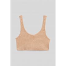 Brassière côtelée sans coutures - Chair - XL - Femme - Monoprix