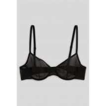 Soutien-gorge corbeille balconnet luz en tulle - Noir - 85B - Femme - Monoprix