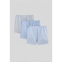 Lot de 3 caleçons à imprimé en coton bio - Bleu - L - Homme - Monoprix