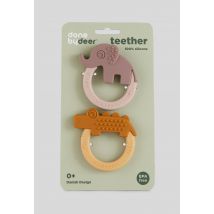 Glop Studio - Lot de 2 anneaux de dentition en silicone deer friends - Rose clair - Unique - Bébé