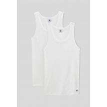 Petit Bateau - Lot de 2 débardeurs en coton petit bateau - Blanc - 40 - Femme