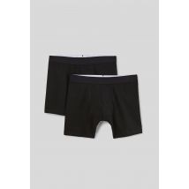 Lot de 2 boxers long premium en coton bio - Noir - S - Homme - Monoprix