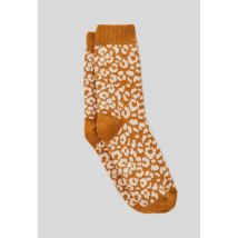 Paire de chaussettes fantaisie léopard contenant du cachemire monoprix - Brun - Unique - Femme - Monoprix