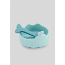 Glop Studio - Bol et cuillère bébé stick & stay wally - Bleu - Unique - Bébé